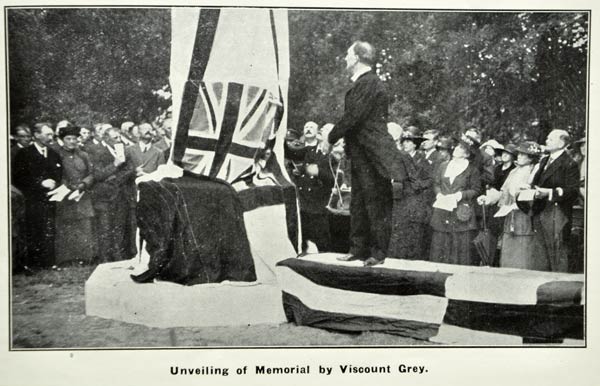 Spitalford Memorial Unveiling by Viscount Grey